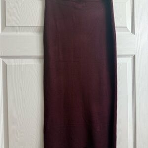 Marled Deep Burgundy Knit Pencil Skirt